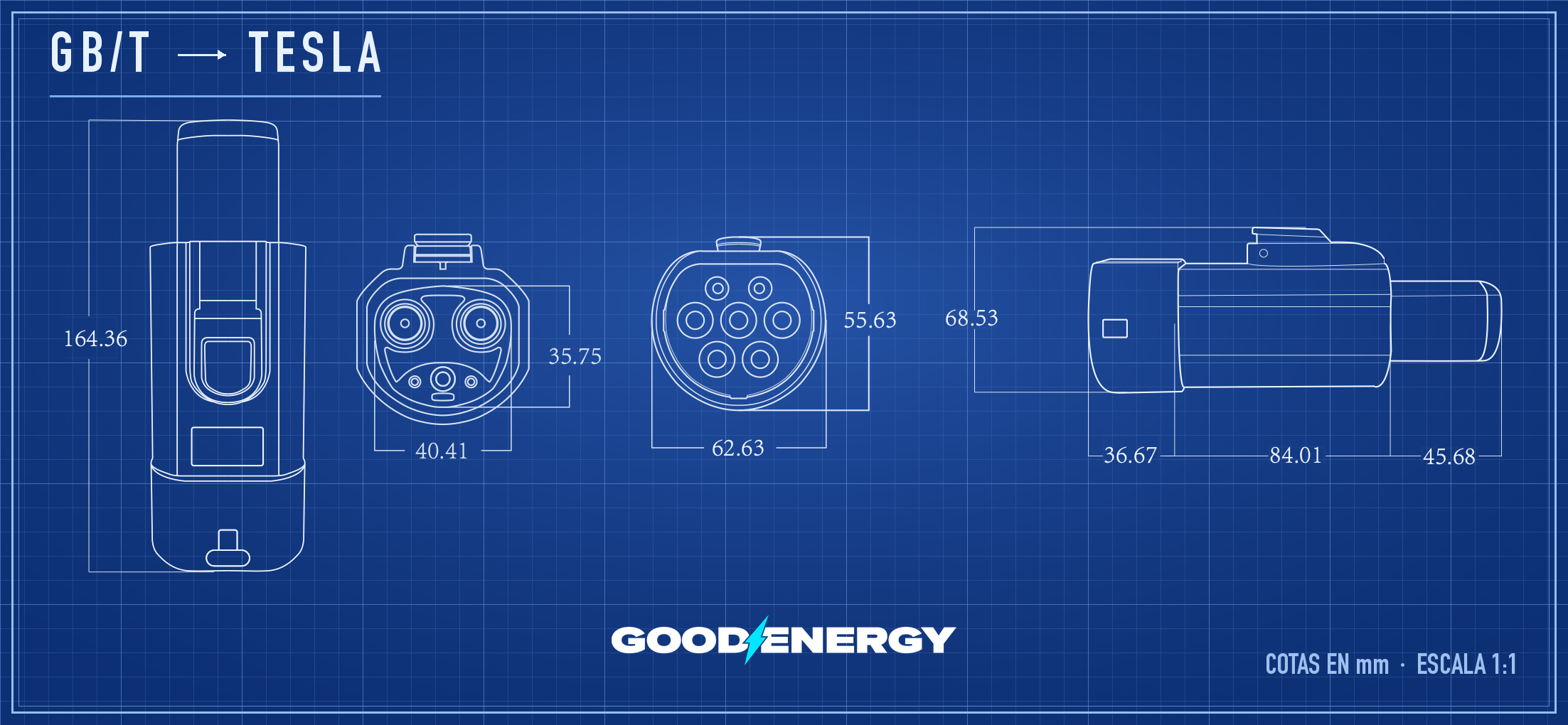 Adaptador GB/T → Tesla